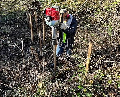 Matt Wilson, director of Susquehanna's Center for Environmental Education and Research and Freshwater Research Institute, const...