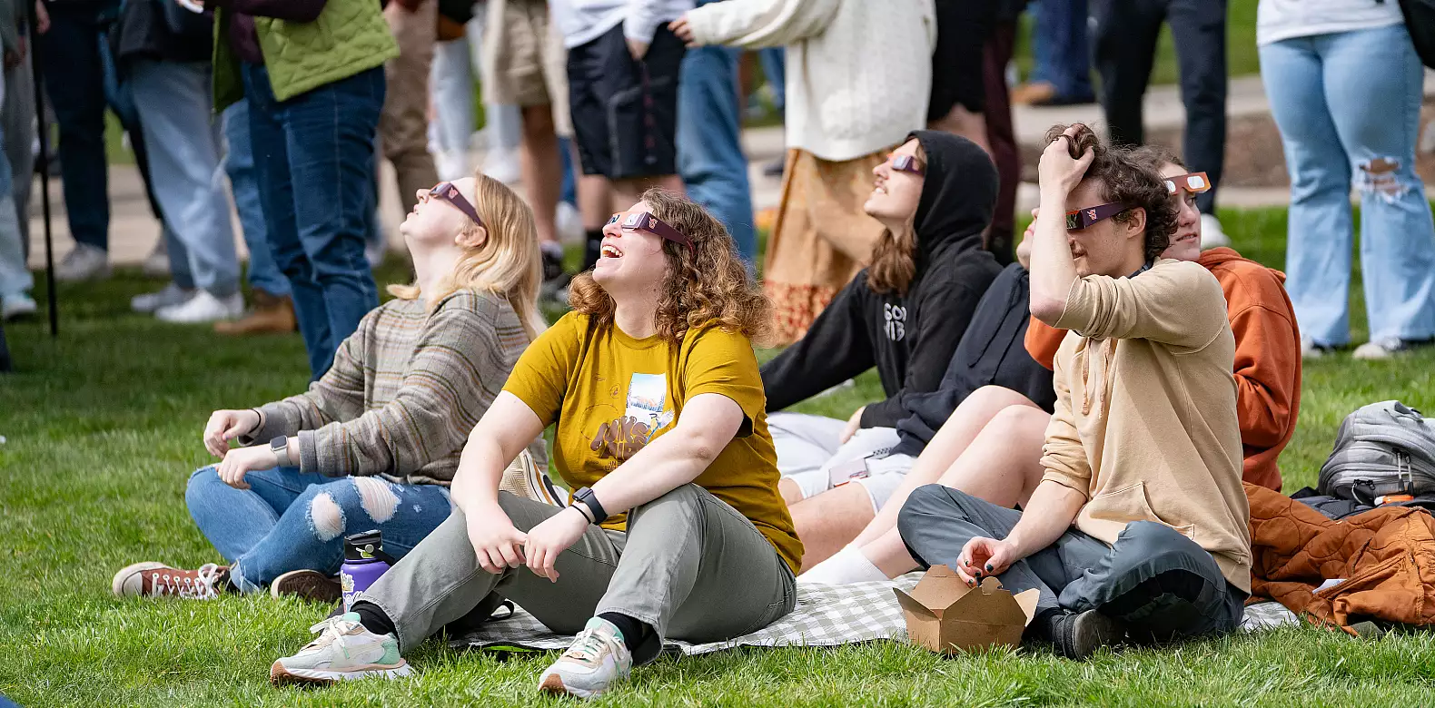 Image for news story: Campus gathers to watch eclipse