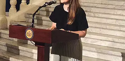 Image for news story: Student Speaks in Support of Teachers at State Capital